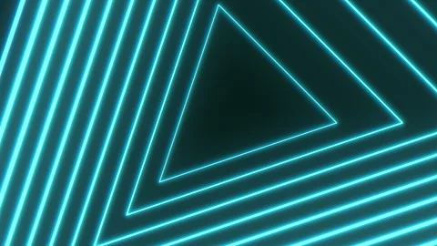 Dynamic triangular neon lights rendered in 3d Stock Footage 292962465