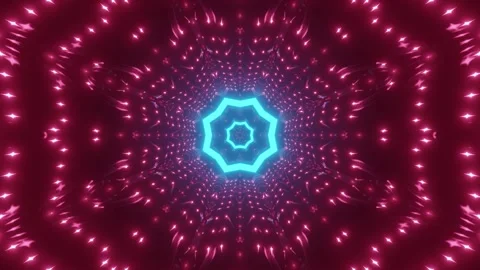 Dynamic tunnel 3d illustration with red and blue lights Stock Footage 160816832