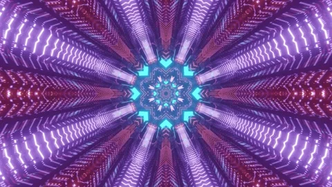 Dynamic tunnel 3d illustration with star shaped ornament Stock Footage 160815823