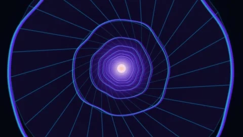 Dynamic tunnel animation with glowing lines creating a vortex Stock Footage 337233957