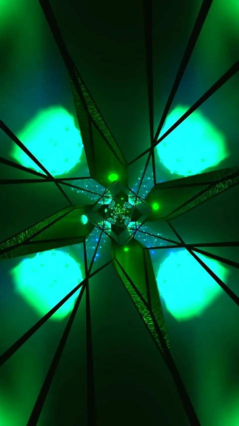 Dynamic tunnel animation video loop with vibrant green and blue lights crea.. Stock Footage 318681913