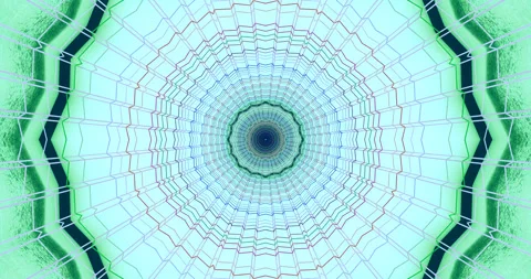 Dynamic tunnel loop with vibrant colors and geometric patterns fo Video stock 316402220