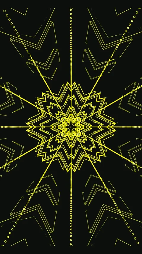 Dynamic tunnel motion loop featuring vivid yellow patterns and geometric de.. Stock Footage 321575330