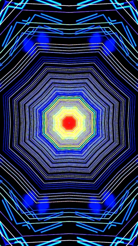 Dynamic tunnel video loop creates mesmerizing motion with vibrant colors an.. Stock Footage 321264174