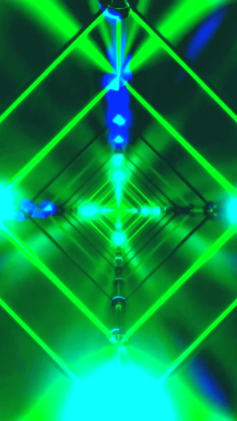 Dynamic tunnel video loop creates mesmerizing green light patterns for cont.. Stock Footage 321571247