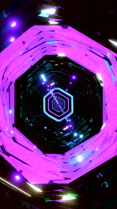Dynamic tunnel video loop creating a vibrant visual experience with seamles.. Video stock 321267523