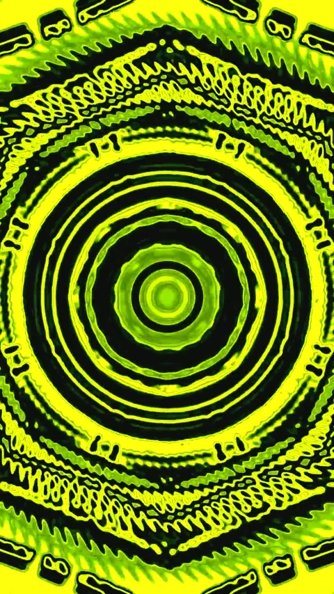 Dynamic tunnel video loop displays swirling patterns in vibrant yellow and .. Video stock 321564232