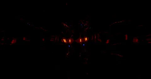 Dynamic tunnel video loop featuring vibrant red and blue light patterns, pe.. Stock Footage 319076796