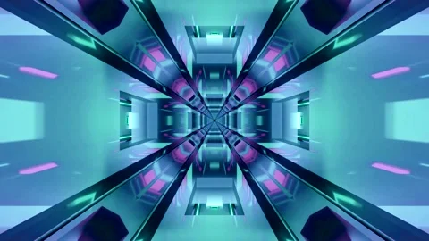 Dynamic tunnel video loop featuring bright neon colors and seamless motion .. Stock Footage 320047024