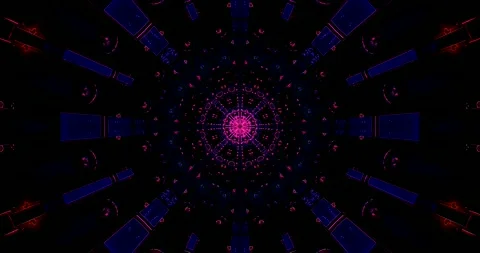 Dynamic tunnel video loop featuring vibrant colors and geometric shapes cre.. Stock Footage 321476083