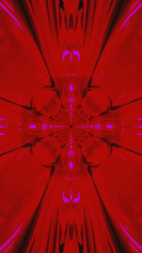Dynamic tunnel video loop featuring vibrant red hues and abstract patterns .. Stock Footage 321569085