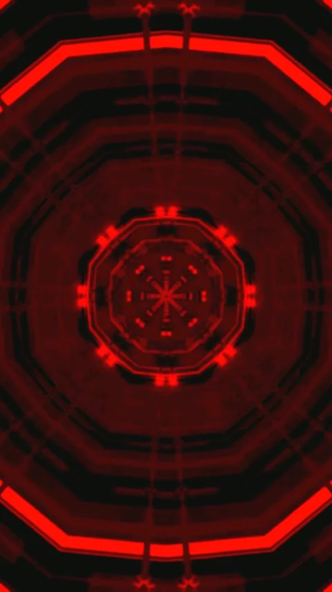 Dynamic tunnel video loop with red glowing lights creates an immersive visu.. Stock Footage 321574021