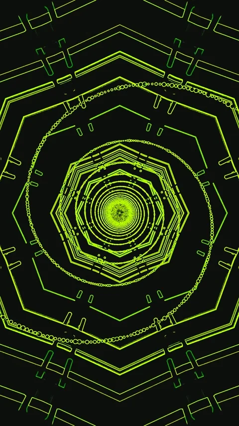 Dynamic tunnel video loop showcasing vibrant green patterns and intricate d.. Stock Footage 321564253