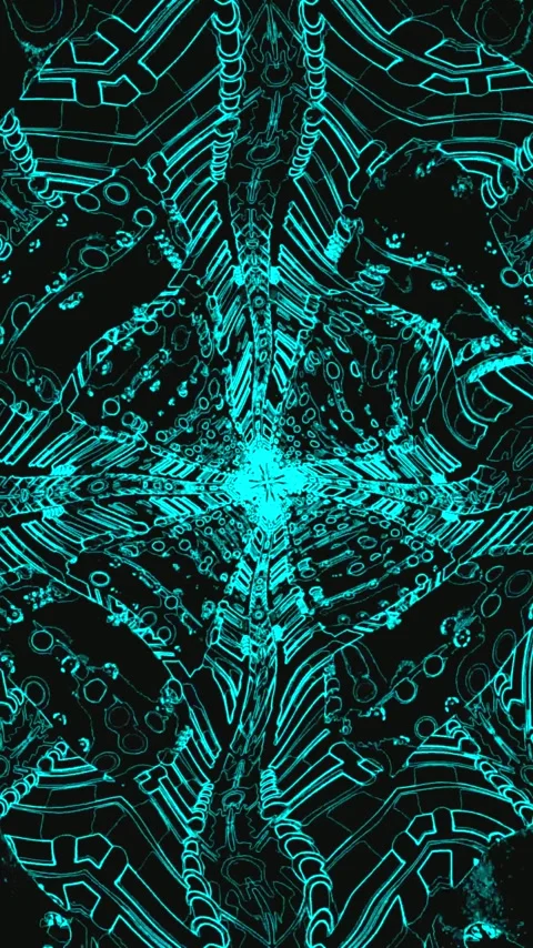 Dynamic tunnel video loop showcasing seamless visuals in vibrant turquoise .. Vídeo Stock 321567819