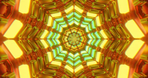 Dynamic tunnel video loop with vibrant colors and patterns creating an imme.. Stock Footage 319416306