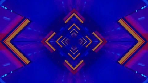 Dynamic tunnel video loop with vibrant colors and geometric shapes for imme.. Stock Footage 319429348