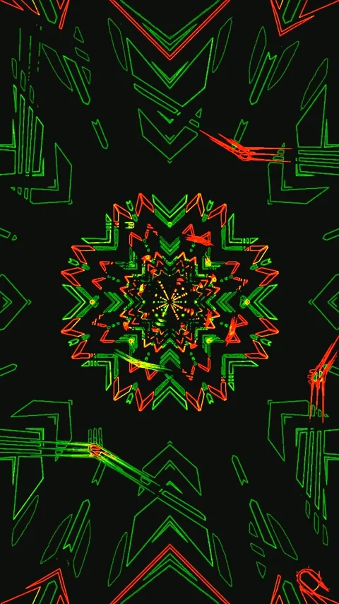 Dynamic tunnel video loop with vivid colors and intricate patterns Stock Footage 321270382