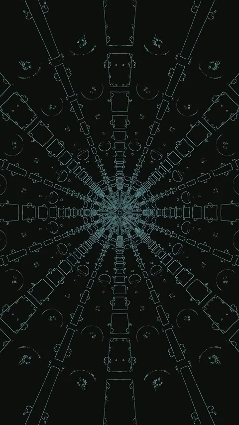 Dynamic tunnel video vj loop screensaver that creates an immersive visual e.. Vídeo Stock 321564279