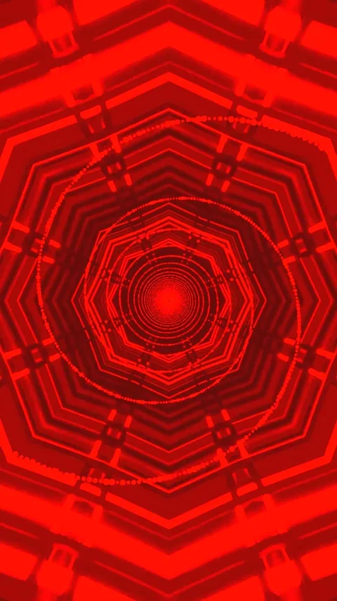 Dynamic tunnel video vj loop screensaver in vibrant red hues creating an im.. Stock Footage 321570567