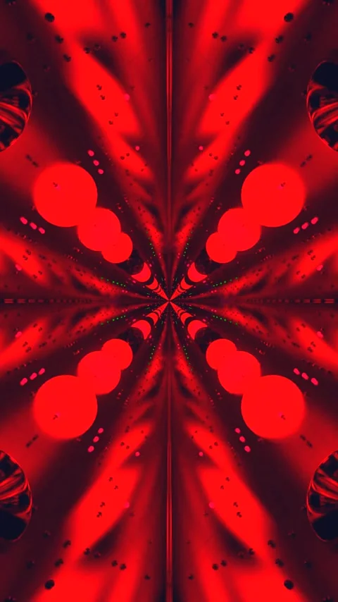 Dynamic tunnel video vj loop screensaver with seamless red pattern transfor.. Video stock 321571580