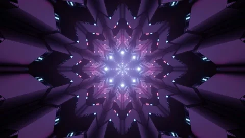 Dynamic tunnel with violet ornament 3d illustration Stock Footage 160815653
