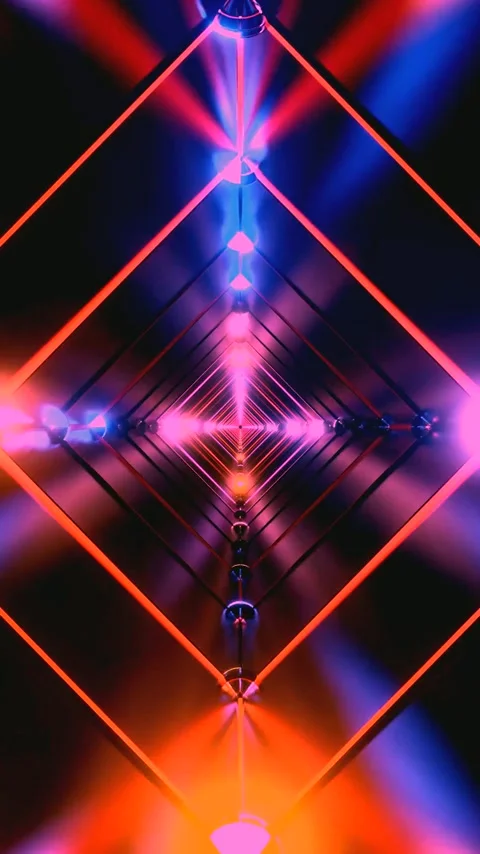 Dynamic tunnel visual loop creates mesmerizing light patterns in vibrant co.. Stock Footage 321569337