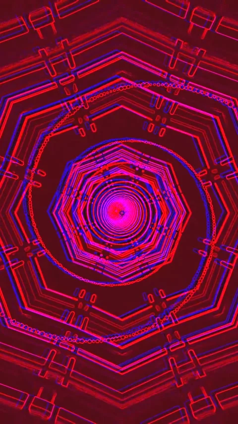 Dynamic tunnel visual loop showcasing vibrant patterns and colors creating .. Stock Footage 321569137