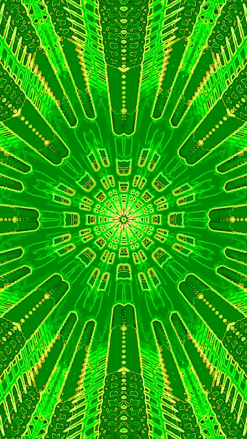 Dynamic tunnel visual loop with vibrant green patterns for immersive screen.. Stock Footage 321266425
