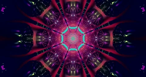Dynamic tunnel visualizer seamless loop in bright colors for imme Stock Footage 318177987