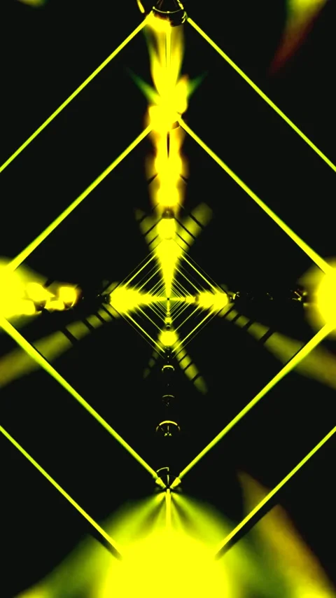 Dynamic tunnel visuals create an immersive experience with vibrant yellow l.. Stock-Footage 321571524