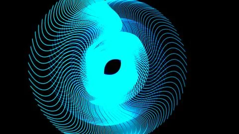 Dynamic turquoise flowing light pattern creates a mesmerizing abstract Stock Illustration