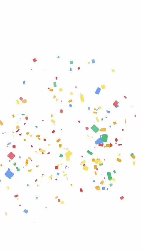 Dynamic twin side cannons firing a vibrant array of confetti in coral amber lemo Video stock 340686999