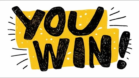 Dynamic typography animation of "you win!" in stopmotion Stock Footage 319155266