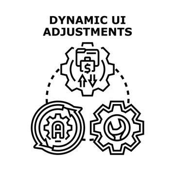 Dynamic ui adjustments concept illustration optimizing digital interface Stock Illustration