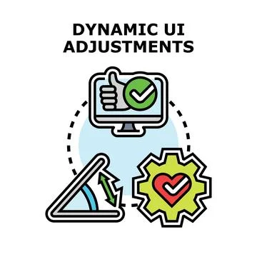 Dynamic ui adjustments setting user experience concept Stock Illustration
