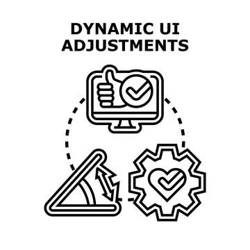 Dynamic ui adjustments setting user experience concept Stock Illustration