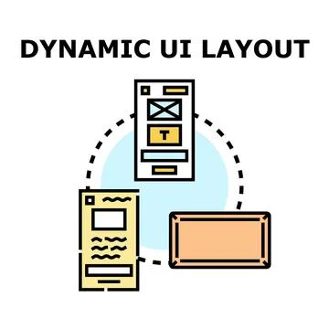 Dynamic ui layout adapting to multiple screen formats Stock Illustration