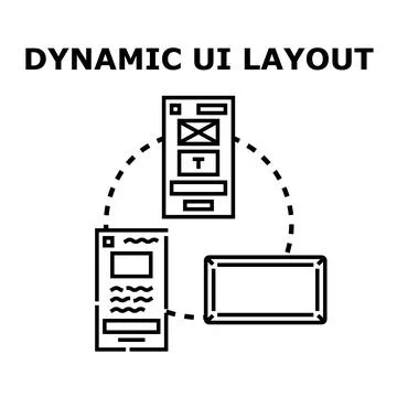 Dynamic ui layout adapting to multiple screen formats Stock Illustration