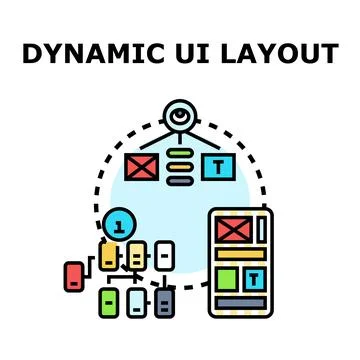 Dynamic ui layout management developing application interface 库存插图