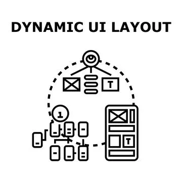 Dynamic ui layout management developing application interface 库存插图
