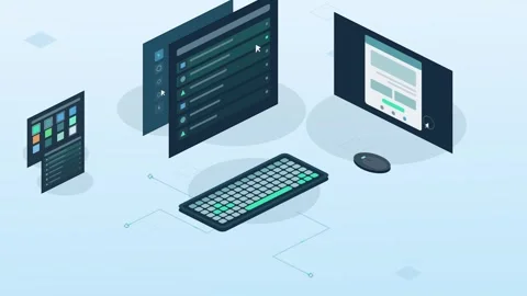 Dynamic UI UX Design Animation with Smooth Transitions and Colorful Elements Stock Footage 339752514