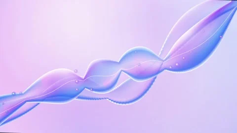 A dynamic undulating ribbon-like form flows across the frame with translucen Stock Footage 340678247