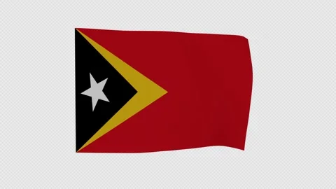 Dynamic Unfurling Timor Leste Loop Alpha Channel Video stock 343063922