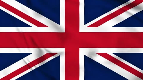 Dynamic United Kingdom Flag Background, Realistic Moving Fabric, High-Resolution Stock Footage 325020115
