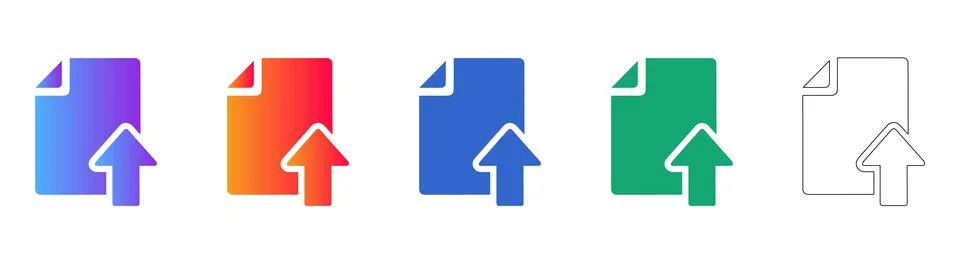 Dynamic Upload Document Icons for Data Transfer and Sharing Stock Illustration