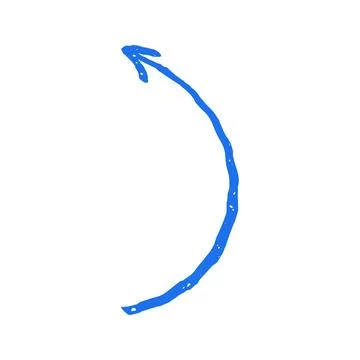 Dynamic upward curve arrow sign. Grunge texture sketch for indicating growth, Stock Illustration