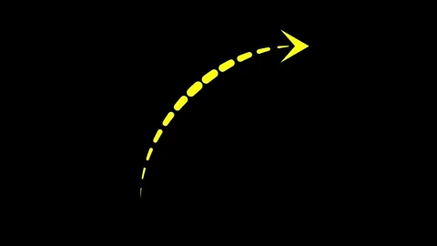Dynamic Upwards Motion Yellow Dotted Arrow Stock Footage 318126434