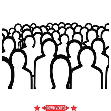 Dynamic Urban Crowd Vector Silhouette Set for Vibrant Cityscapes and Events Stock Illustration