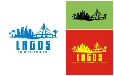 Dynamic urban skyline of Lagos showcasing architectural landmarks Stock Illustration