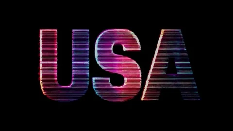 Dynamic usa glitch text animation in seamless stopmotion loop Stock Footage 318776737
